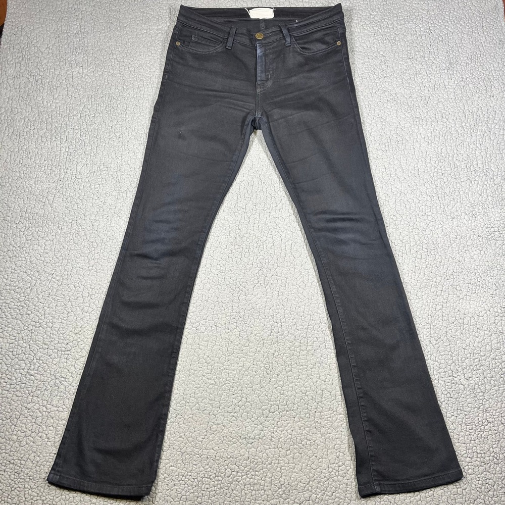 Current Elliott Jeans The Slim Boot Jet Black Midrise Bootcut 28 Made USA